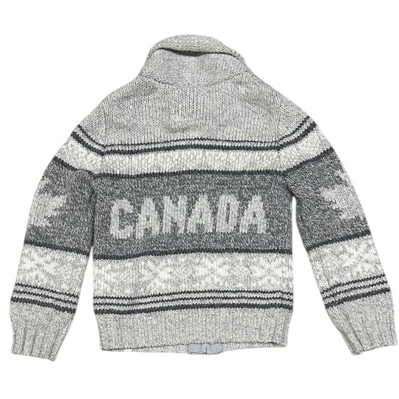 Canadiana Kids Cowichan-Style Sweater Sz M Cozycore Cabincore Heritage Winter - Picture 2 of 7